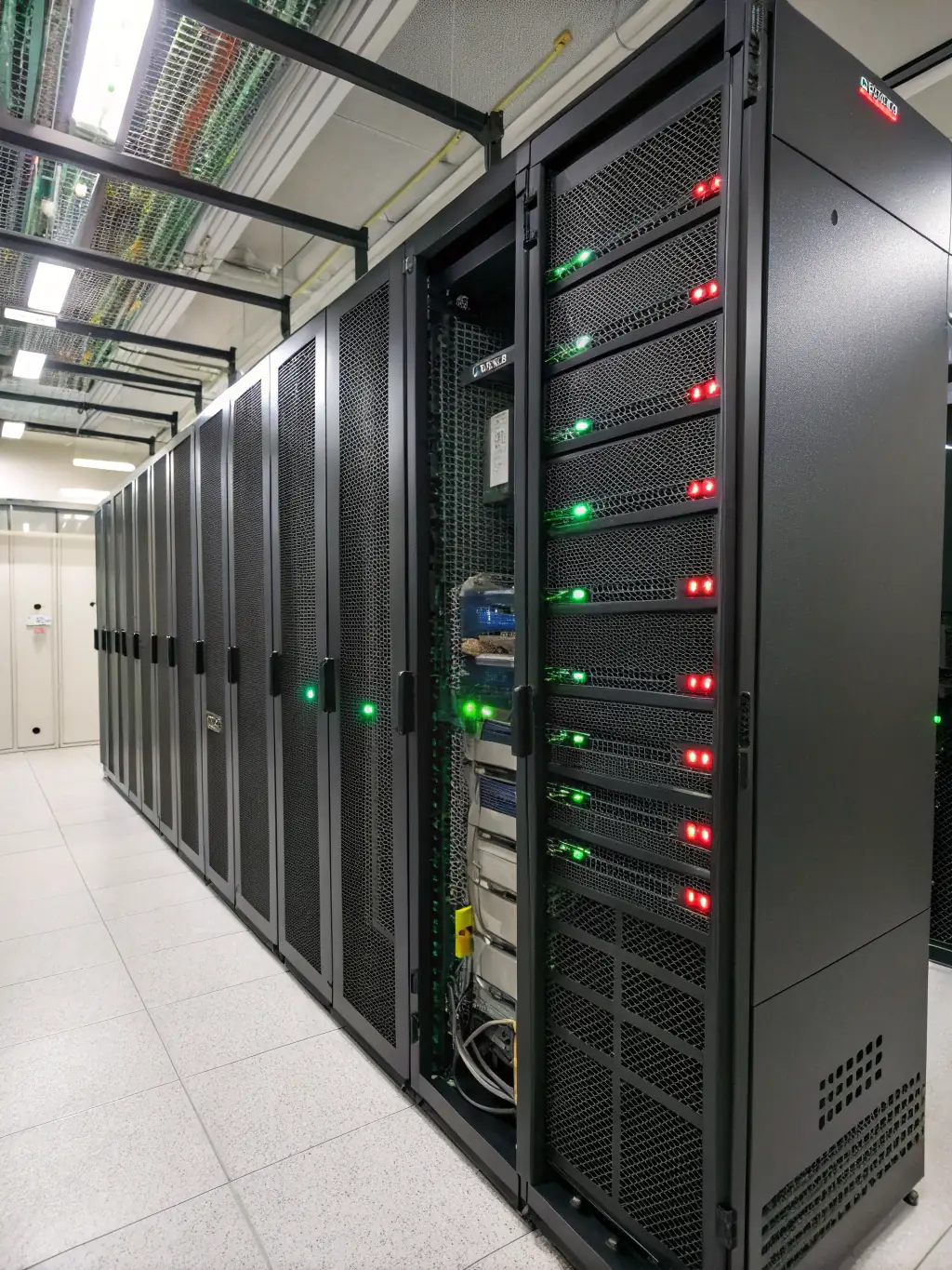 A server room filled with high-performance servers, emphasizing the reliability and stability of Z.com Thailand's infrastructure.