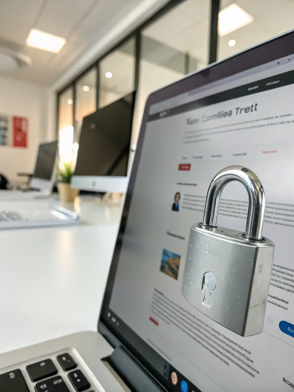 A graphic of a website with an SSL certificate padlock in the address bar, representing secure browsing.